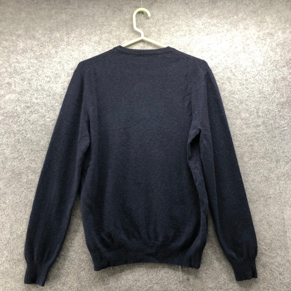 Black Brown 1826 Mens Small Navy Blue 100% 2-Ply Cashmere Crewneck Sweater - Picture 2 of 9